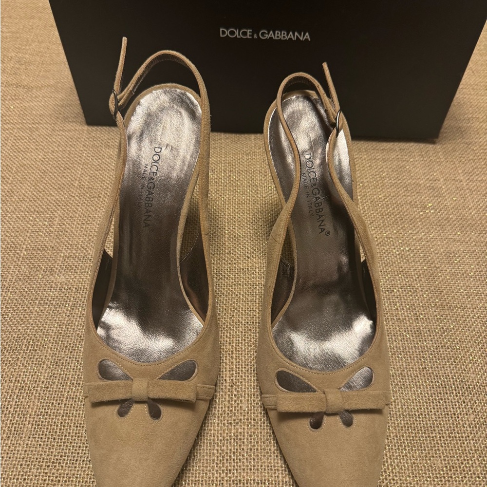 Dolce & Gabbana Tan Slingback Heels